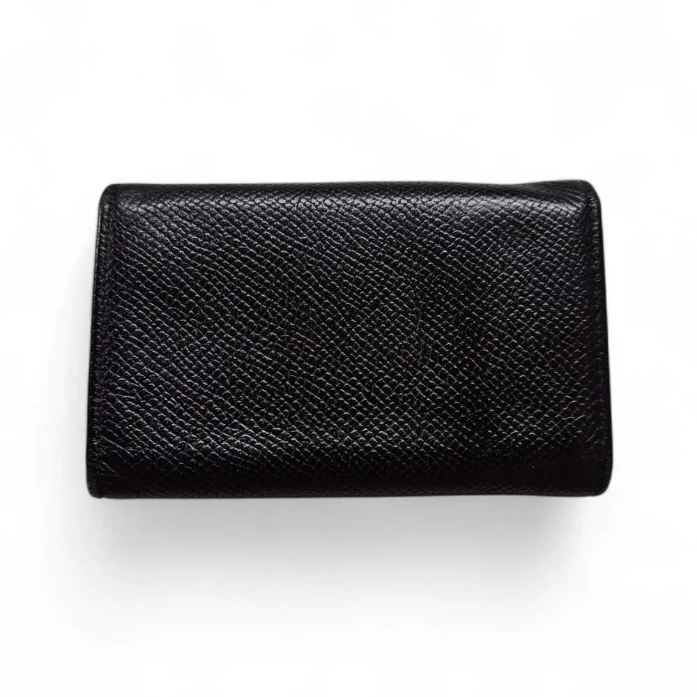 BVLGARI Leather Keyholder Wallet In Black Leather And Silver